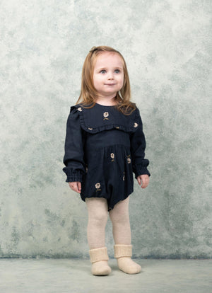 Baby Girls Romper, Elina Navy