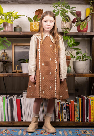 
            
                Load image into Gallery viewer, Girls Dress - Violetta Brown
            
        