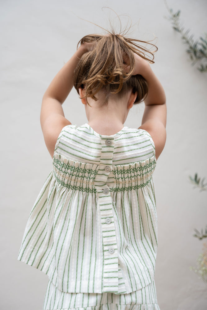 
            
                Load image into Gallery viewer, NARIN BLOUSE GREEN STRIPES
            
        