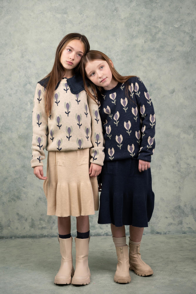 Girls Jumper, Tulip Jumper Navy