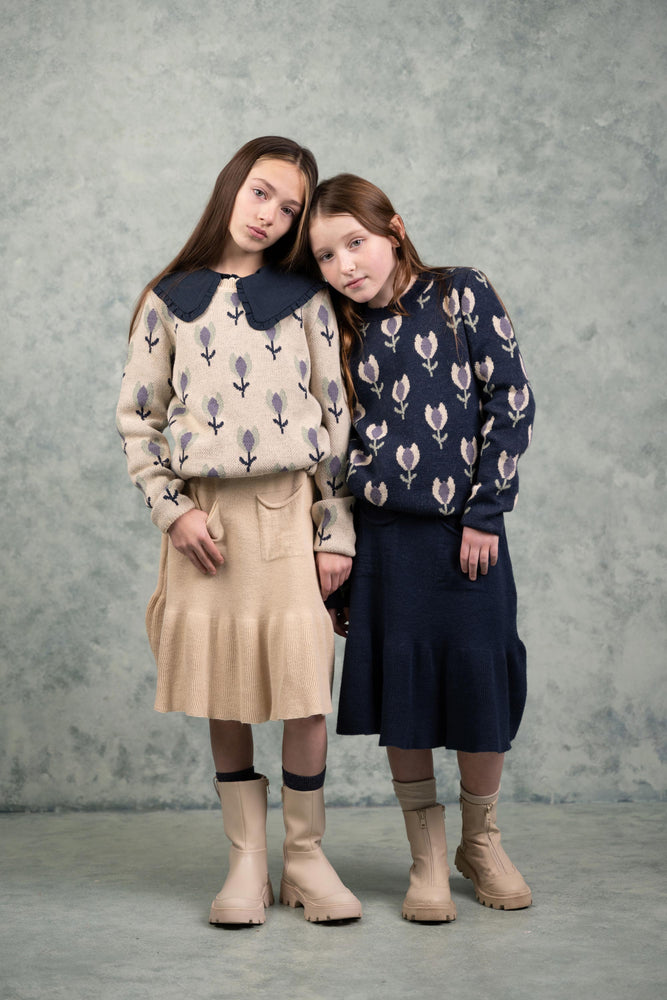 Girls Jumper, Tulip Jumper Navy