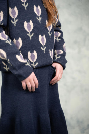 Girls Jumper, Tulip Jumper Navy