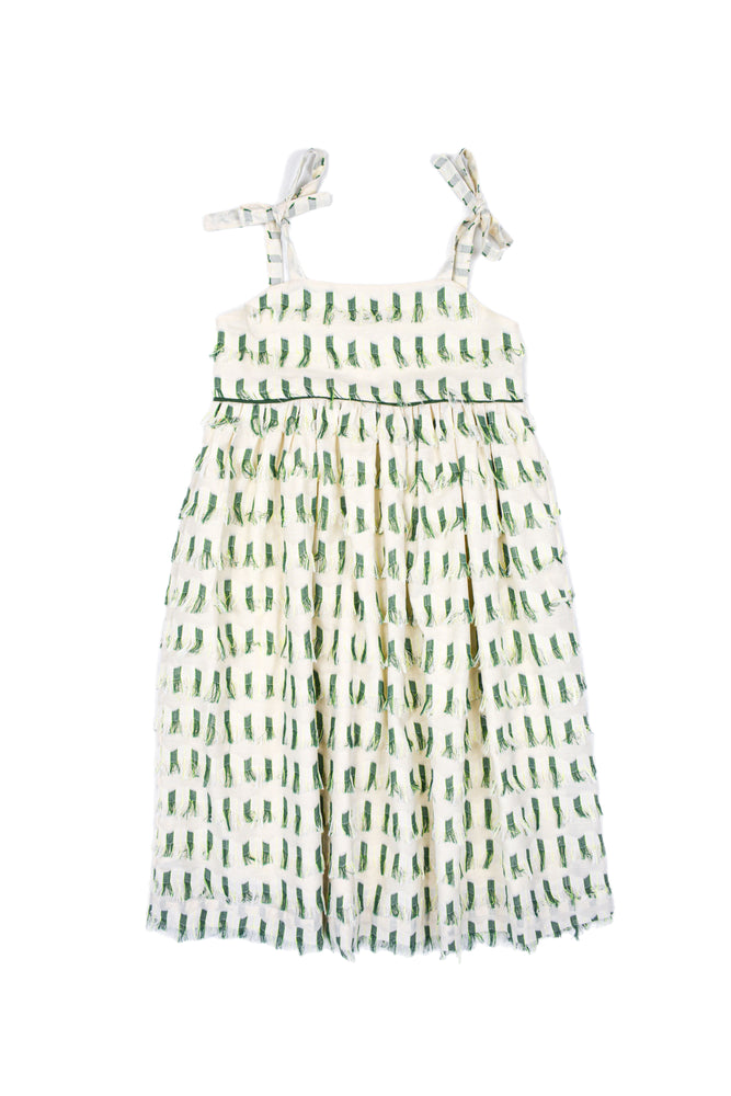 LEMAN DRESS GREEN TASSELS