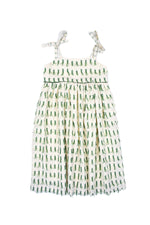 LEMAN DRESS GREEN TASSELS