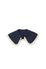 Girls Collar, Navy with laces edges