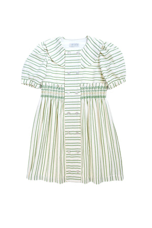 PARLA DRESS GREEN STRIPES