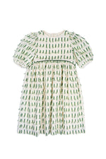 LEYLA DRESS GREEN TASSELS