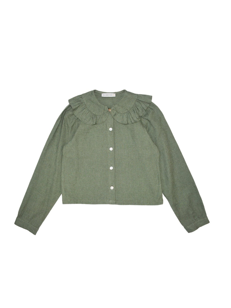 GIRLS BLOUSE - ZOE BLOUSE GREEN - KOKORI Kids