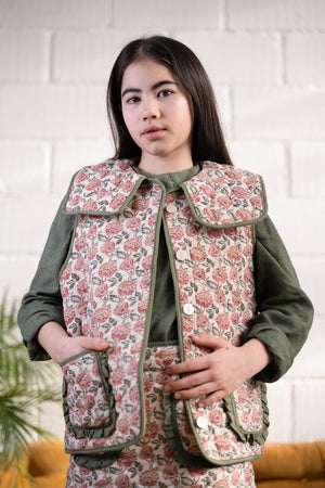 GIRLS BLOUSE - ZOE BLOUSE GREEN - KOKORI Kids