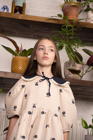 Girls Collar, Navy with laces edges - KOKORI Kids