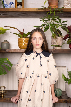 Girls Collar, Navy with laces edges - KOKORI Kids