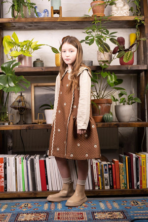 Girls Dress - Violetta Brown - KOKORI Kids