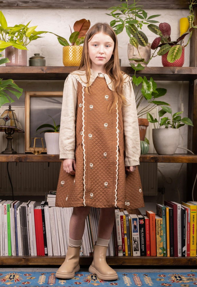 Girls Dress - Violetta Brown - KOKORI Kids