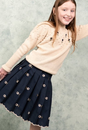 Girls Skirt - Leyla Skirt Navy - KOKORI Kids