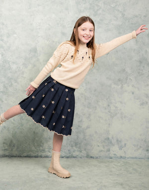 Girls Skirt - Leyla Skirt Navy - KOKORI Kids