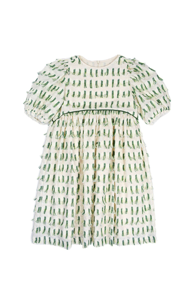 LEYLA DRESS GREEN TASSELS - KOKORI Kids