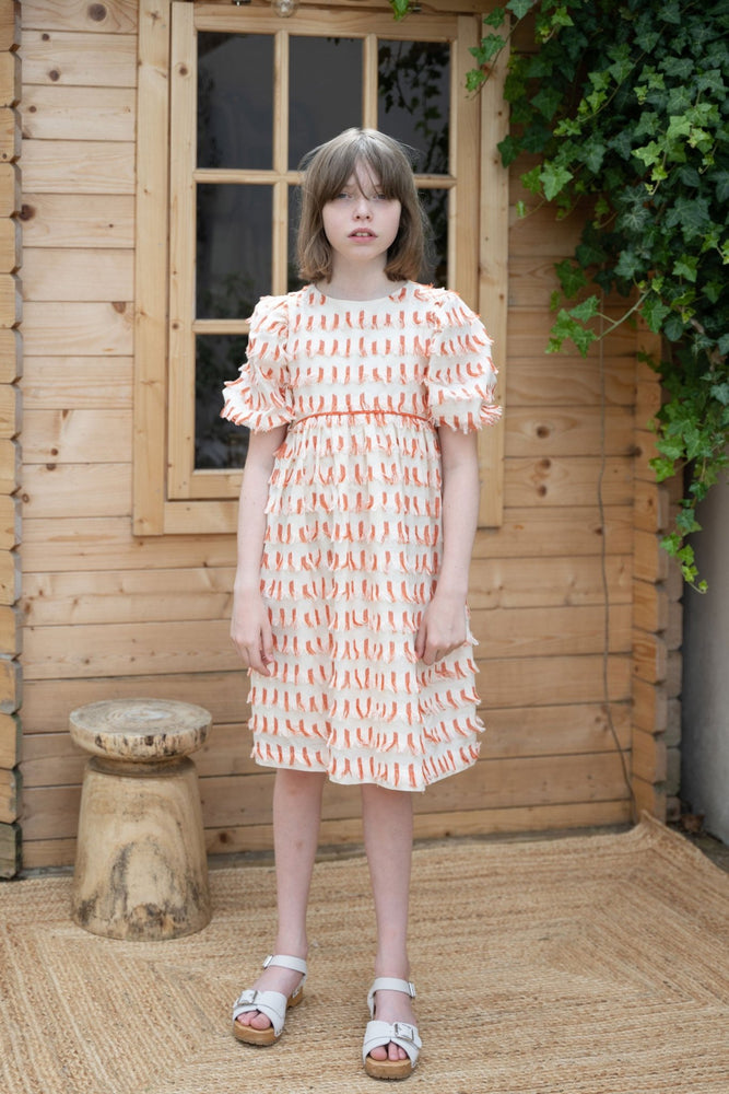 LEYLA DRESS RED TASSELS - KOKORI Kids