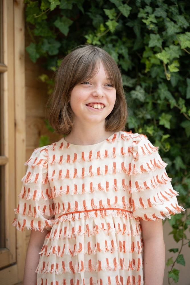 LEYLA DRESS RED TASSELS - KOKORI Kids