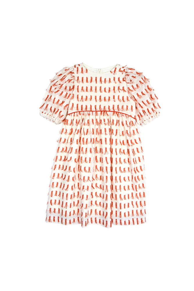 LEYLA DRESS RED TASSELS - KOKORI Kids