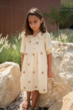 NOOR DRESS - BUTTERMILK - KOKORI Kids