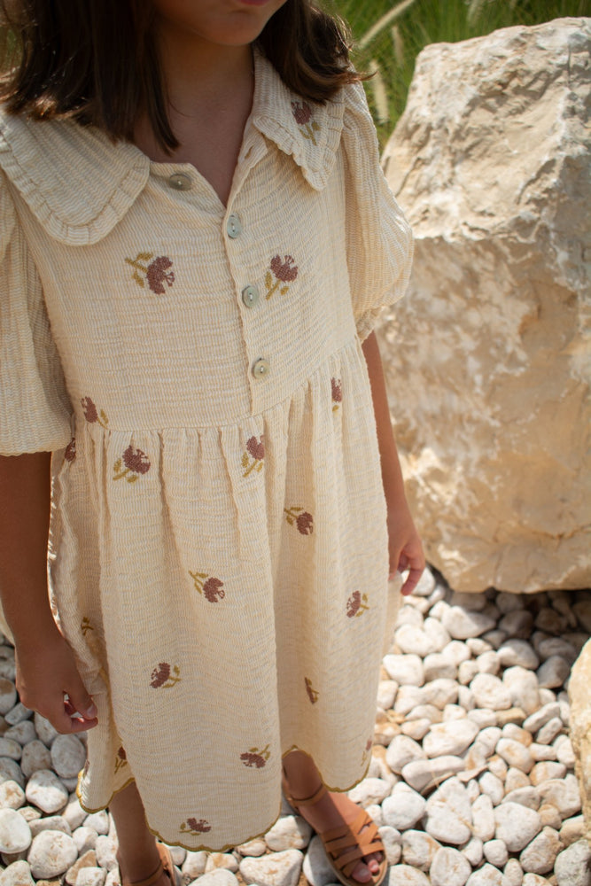 NOOR DRESS - BUTTERMILK - KOKORI Kids