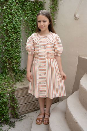 PARLA DRESS RED STRIPES - KOKORI Kids
