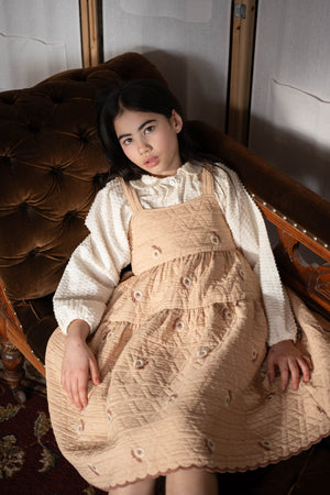 VINA PINAFORE DRESS - CARAMEL DRESS - KOKORI Kids