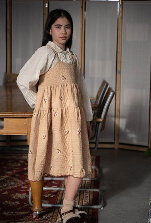 VINA PINAFORE DRESS - CARAMEL DRESS - KOKORI Kids