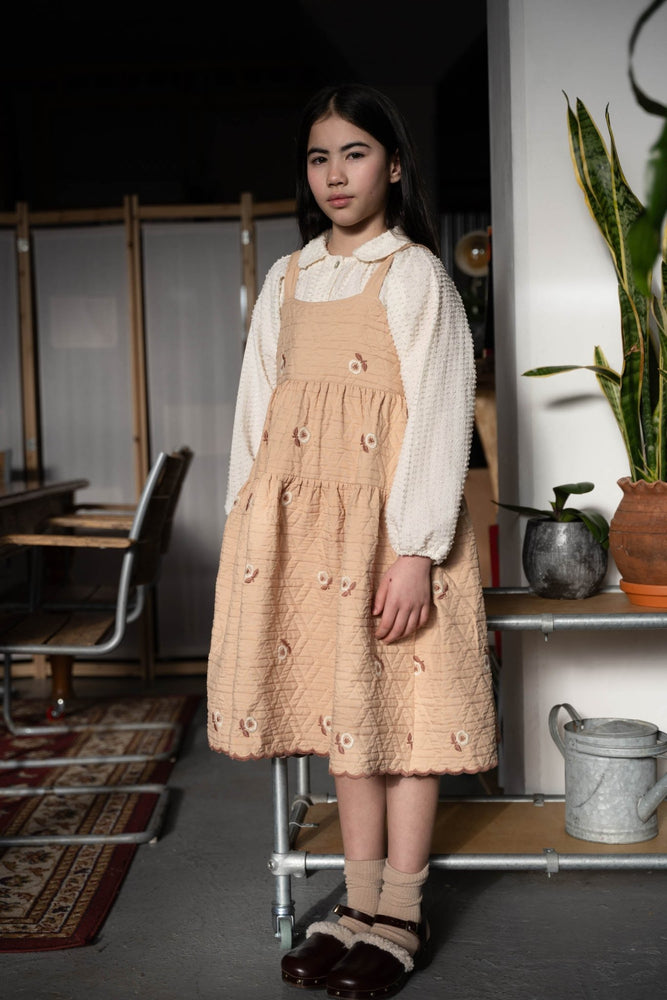 VINA PINAFORE DRESS - CARAMEL DRESS - KOKORI Kids