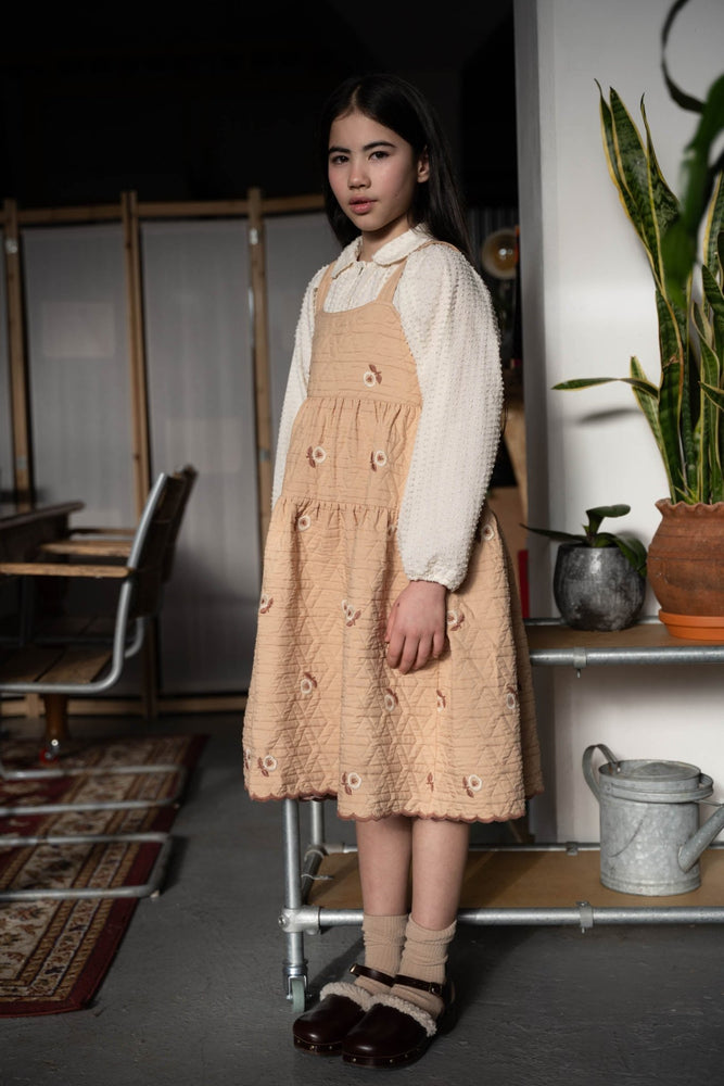 VINA PINAFORE DRESS - CARAMEL DRESS - KOKORI Kids