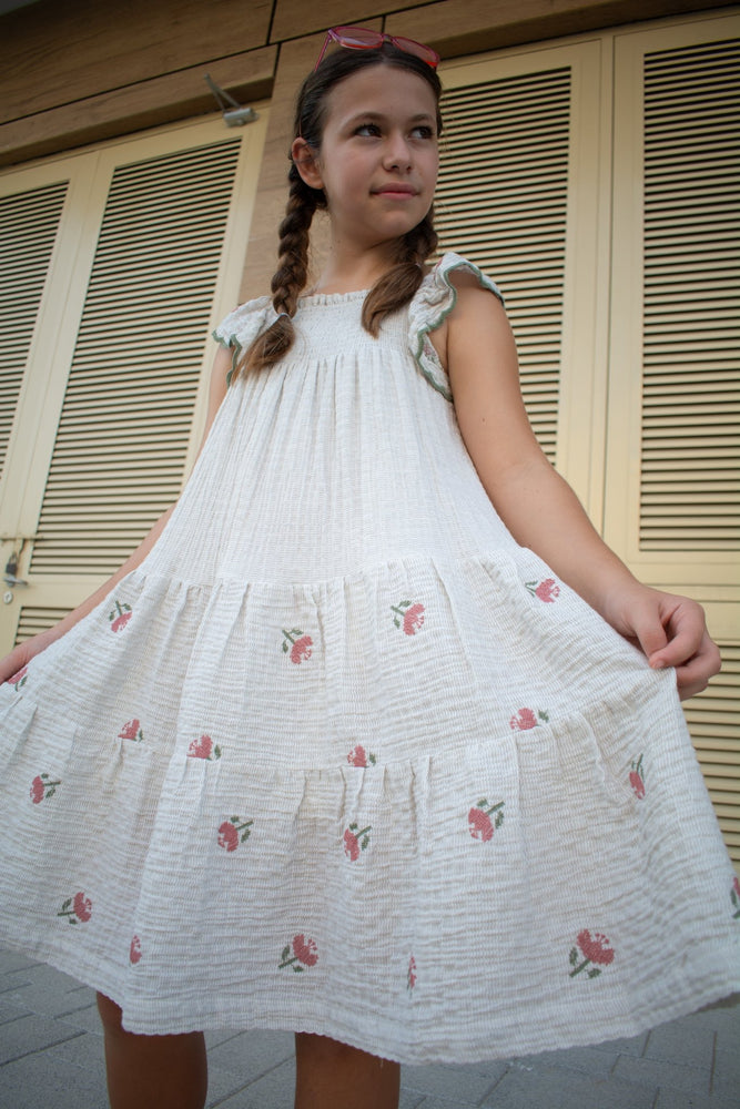 ZOE DRESS - LAVENDER GREY - KOKORI Kids