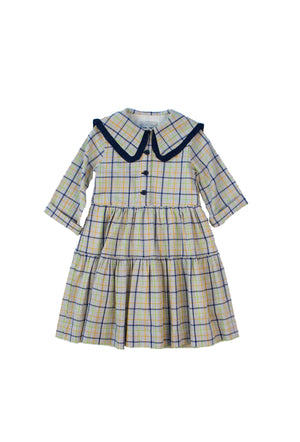 Girls Dress, Jasmine blue and yellow