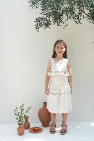 Milk Linen Blouse - Sophia - KOKORI Kids