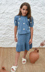 Girls Skirt, Bodrum Skirt Indigo - KOKORI Kids