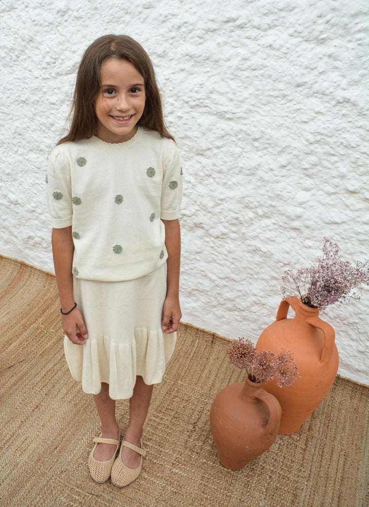 Girls Skirt, Bodrum Skirt Milk White - KOKORI Kids