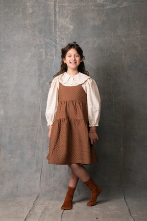 GIRLS DRESS, LAILA BROWN - KOKORI Kids