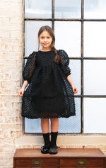 GIRLS DRESS, LILI POMPOM BLACK - KOKORI Kids