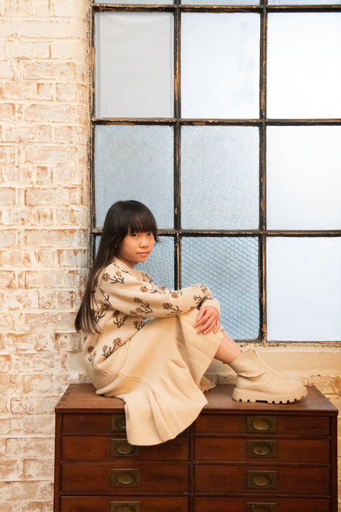 GIRLS JUMPER, ROSE IVORY - KOKORI Kids