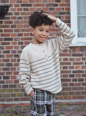 BOYS TROUSER, ASIL KHAKI-BLACK - KOKORI Kids