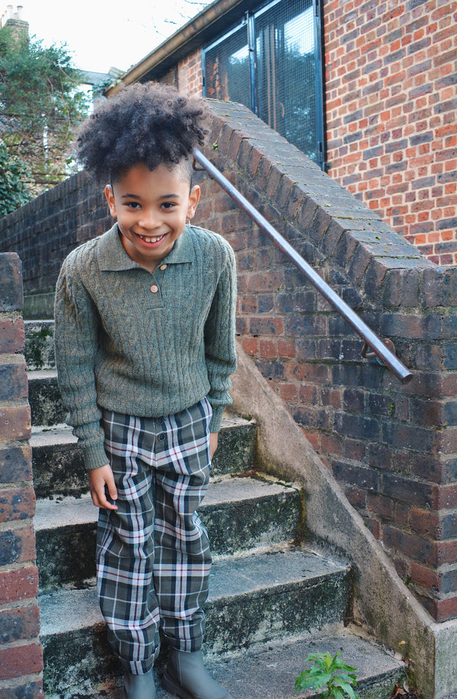 BOYS TROUSER, ASIL KHAKI-BLACK - KOKORI Kids