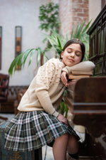 GIRLS JUMPER, POMPOM JUMPER IVORY - KOKORI Kids