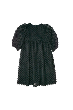 GIRLS DRESS, LILI POMPOM BLACK - KOKORI Kids