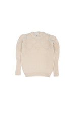 GIRLS JUMPER, POMPOM JUMPER IVORY - KOKORI Kids