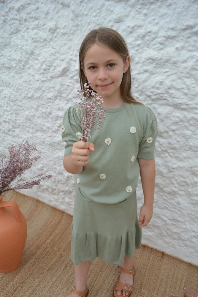 Girls Skirt, Bodrum Skirt Green - KOKORI Kids