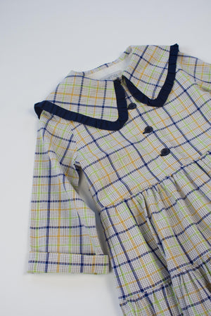 Girls Dress, Jasmine blue and yellow