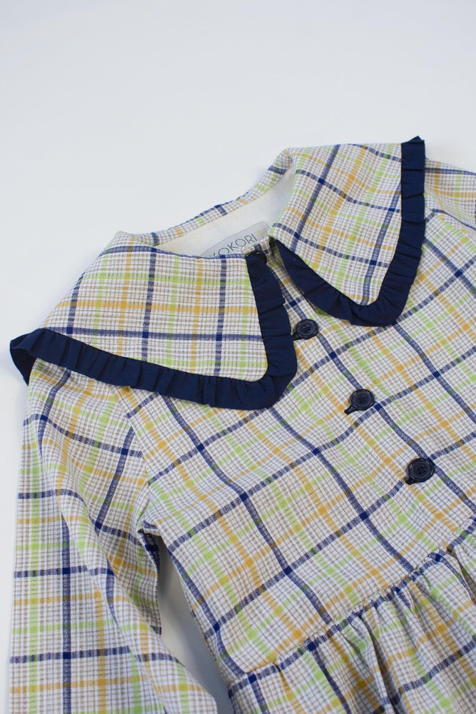 Girls Dress, Jasmine blue and yellow