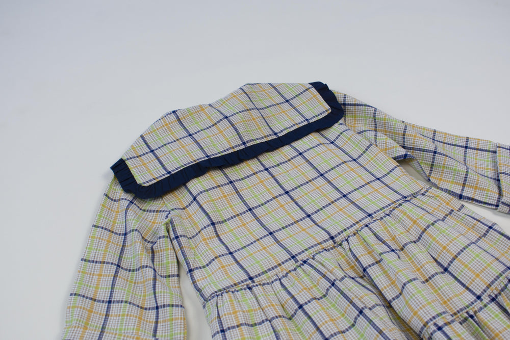Girls Dress, Jasmine blue and yellow