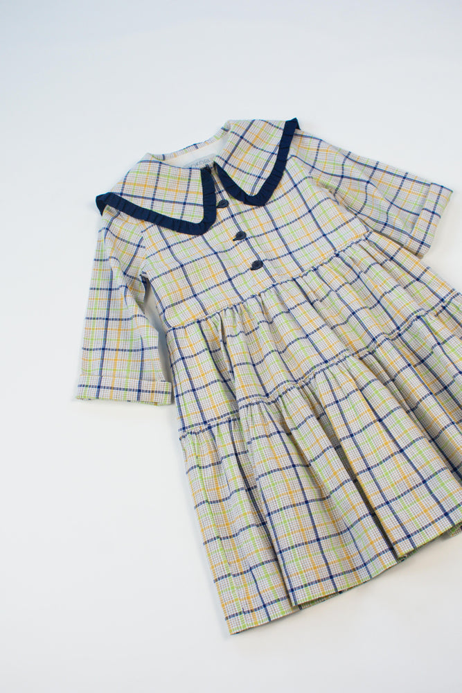 Girls Dress, Jasmine blue and yellow