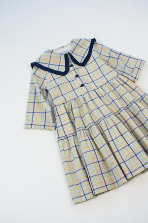 Girls Dress, Jasmine blue and yellow