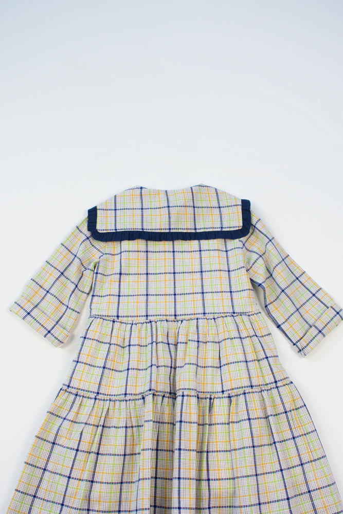 Girls Dress, Jasmine blue and yellow